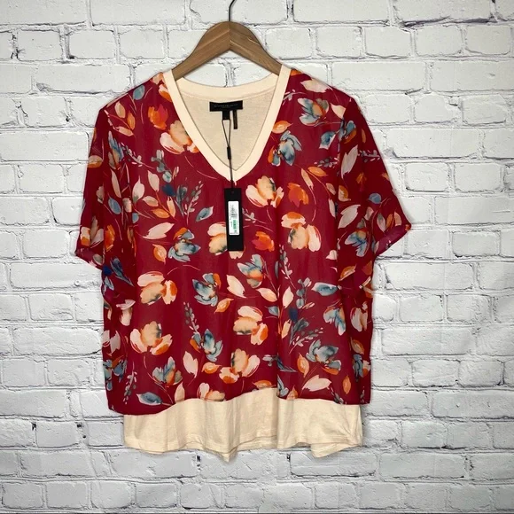 Donna Karan Floral Layered Blouse - Picture 2 of 10